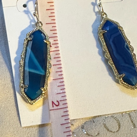 GUC Kendra Scott Blue Agate Fran (smaller) Earrings - See Video for True color - Picture 9 of 9